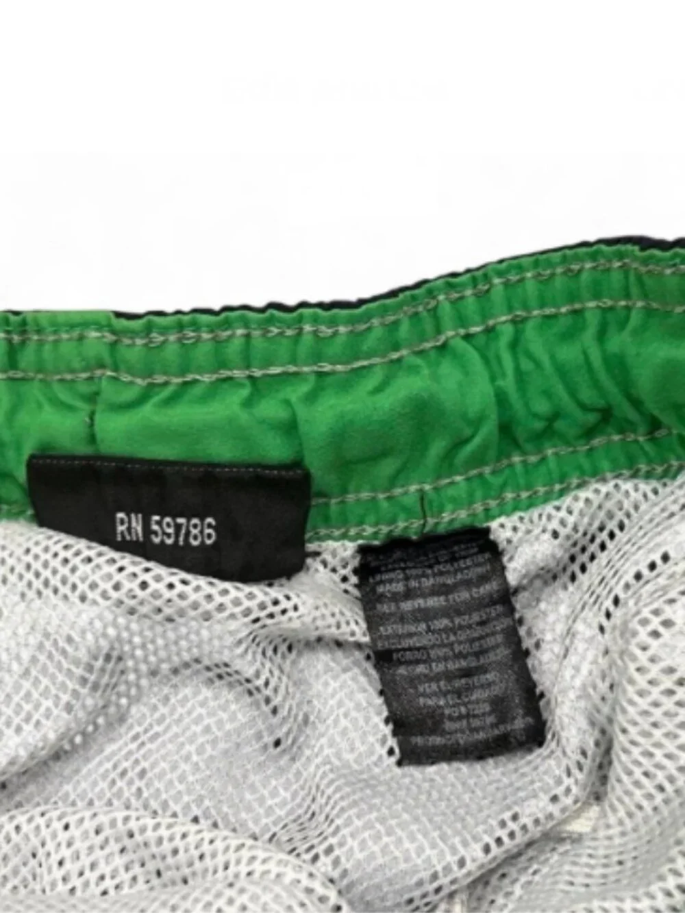 Vtg Beverly Hills Polo Club Navy Blue Green Swim Trunks Board Shorts